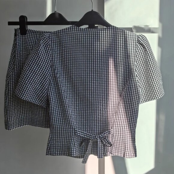 SALE🦋Reformation Mika Two Piece - Black and White Check - Picture 5 of 12